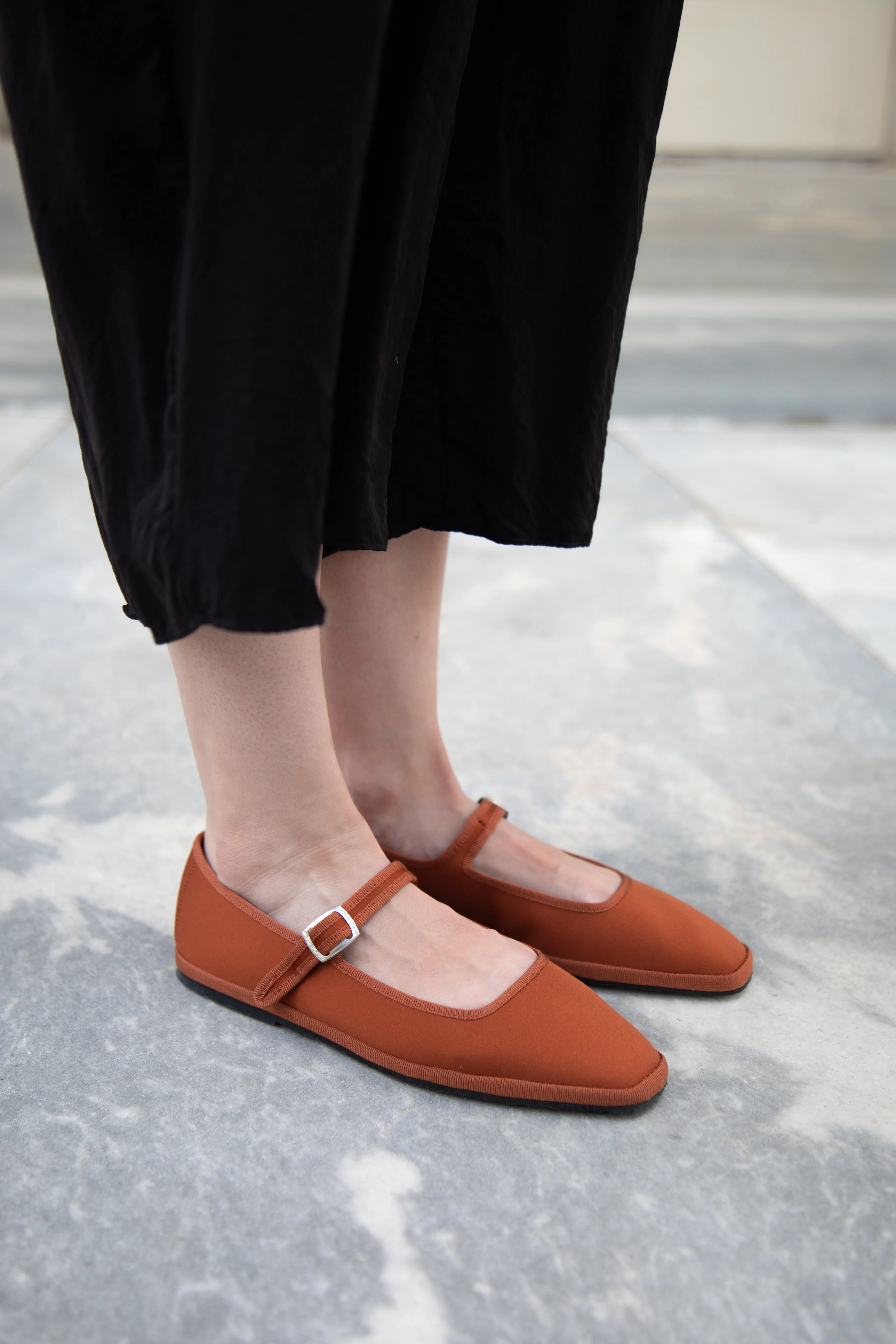Drogheria Crivellini | Square Toe Mary Janes in Cacao Satin