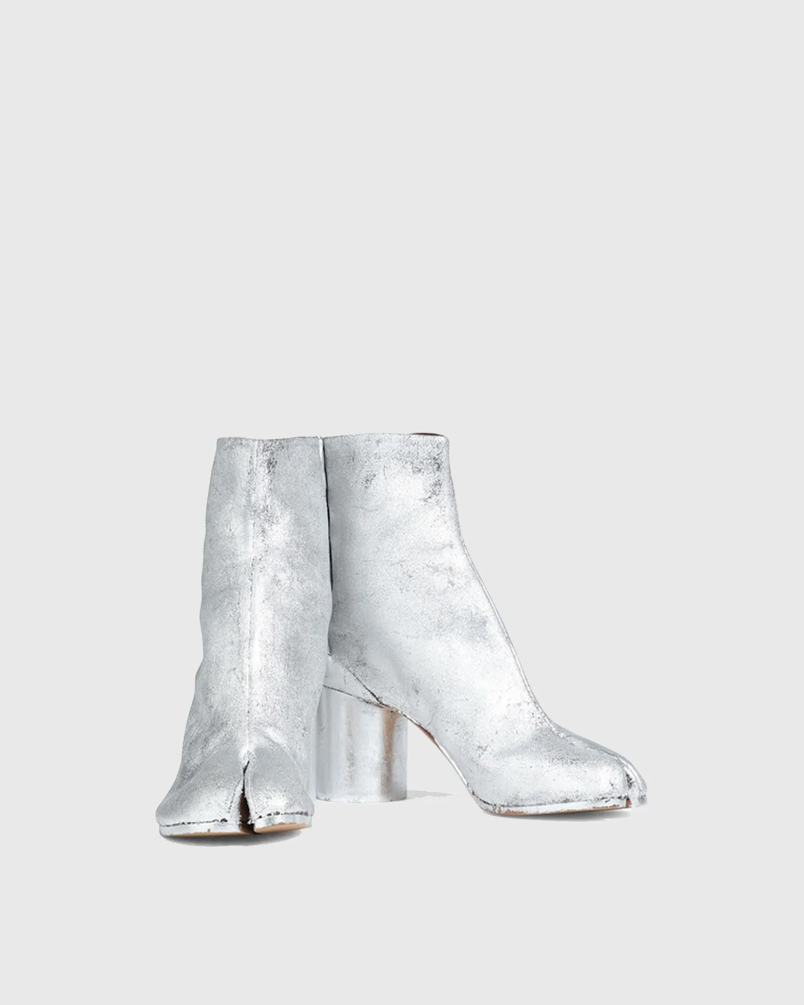 Fiore Tabi Ankle Boots In Silver