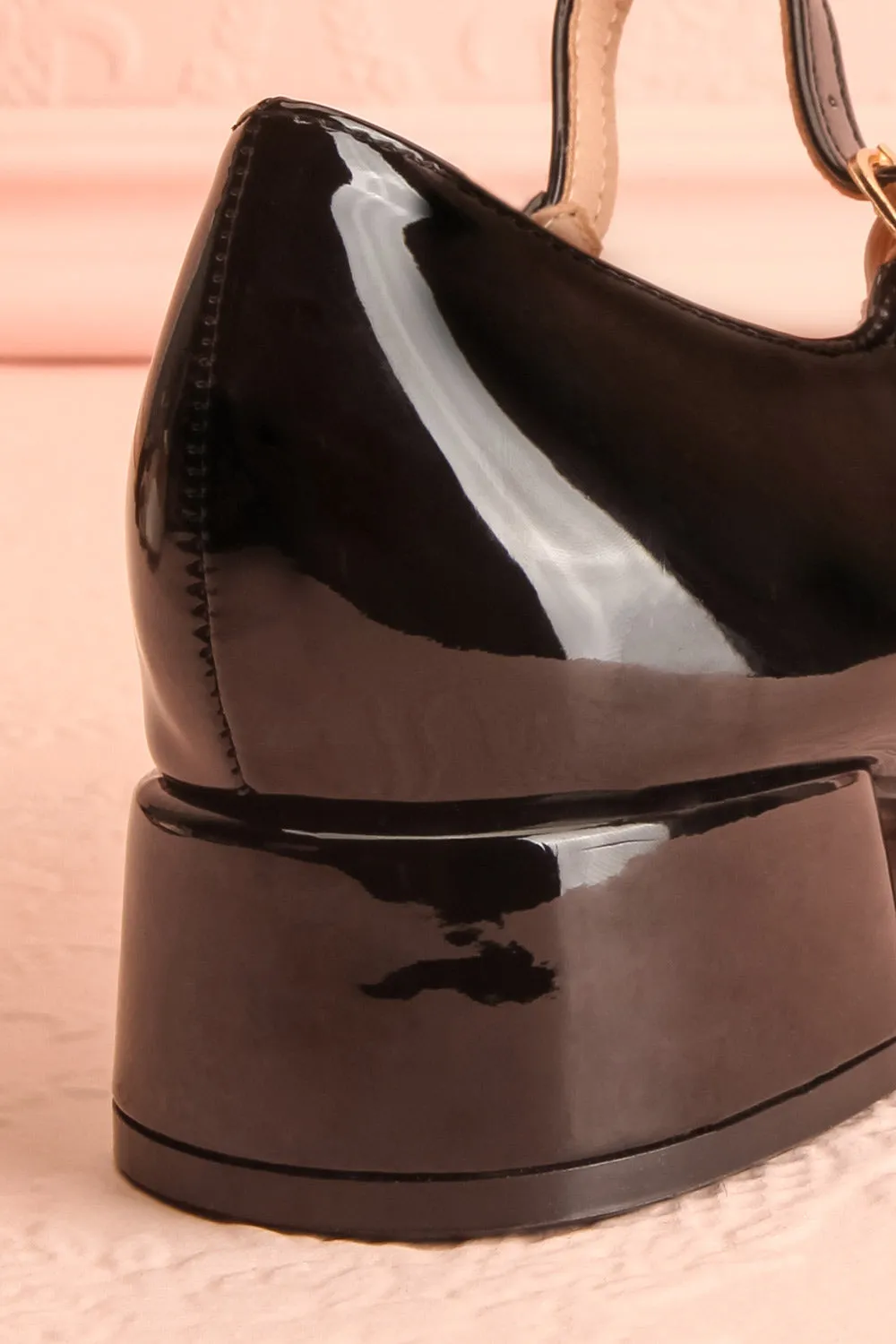 Kerati Black | Square Toe Mary Jane Heels