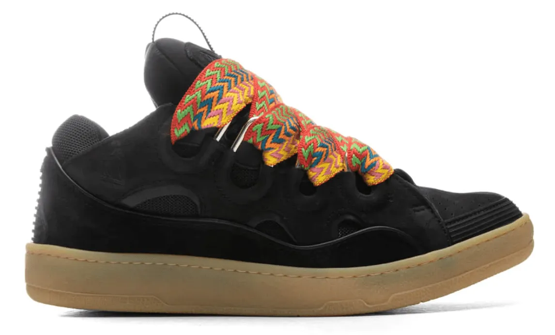 Lanvin Leather Curb Sneaker Black
