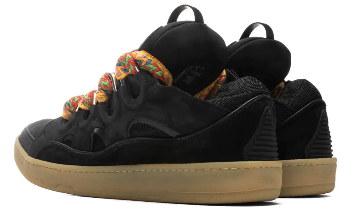 Lanvin Leather Curb Sneaker Black
