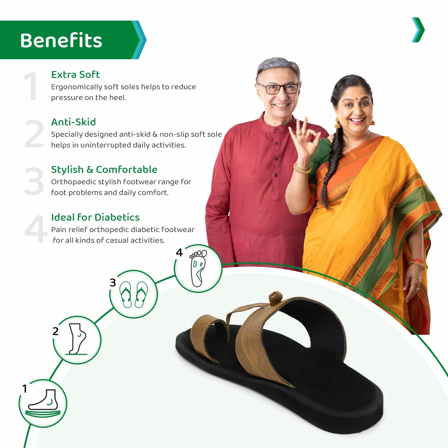 ORTHO JOY Extra Soft Doctor Ortho Slippers for men.