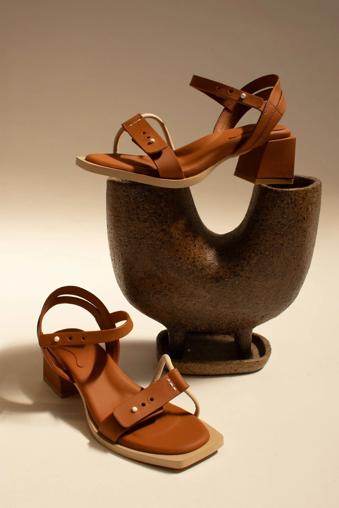 The Squoval Vegan Apple Leather Heeled Sandal | Multiple Colours