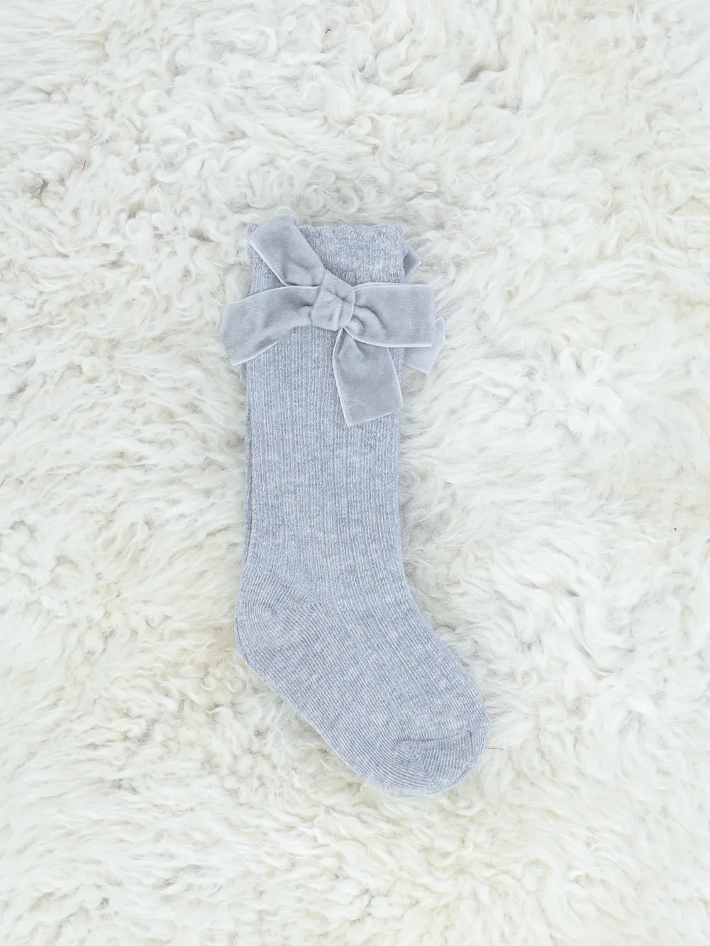 Velvet Bow Socks - 6 Colors Available