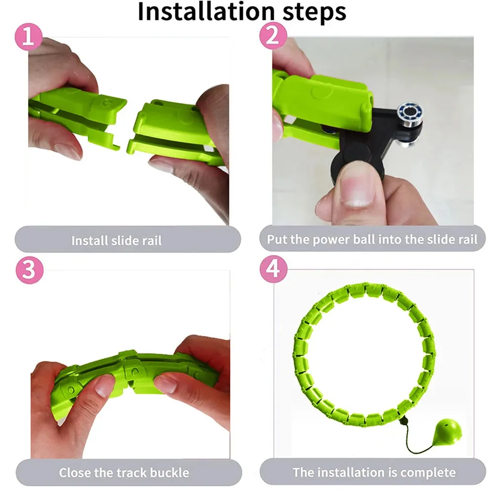 Weighted Adjustable Smart Hula Circle Sport Hoops Weight Loss Exercise Detachable Knots