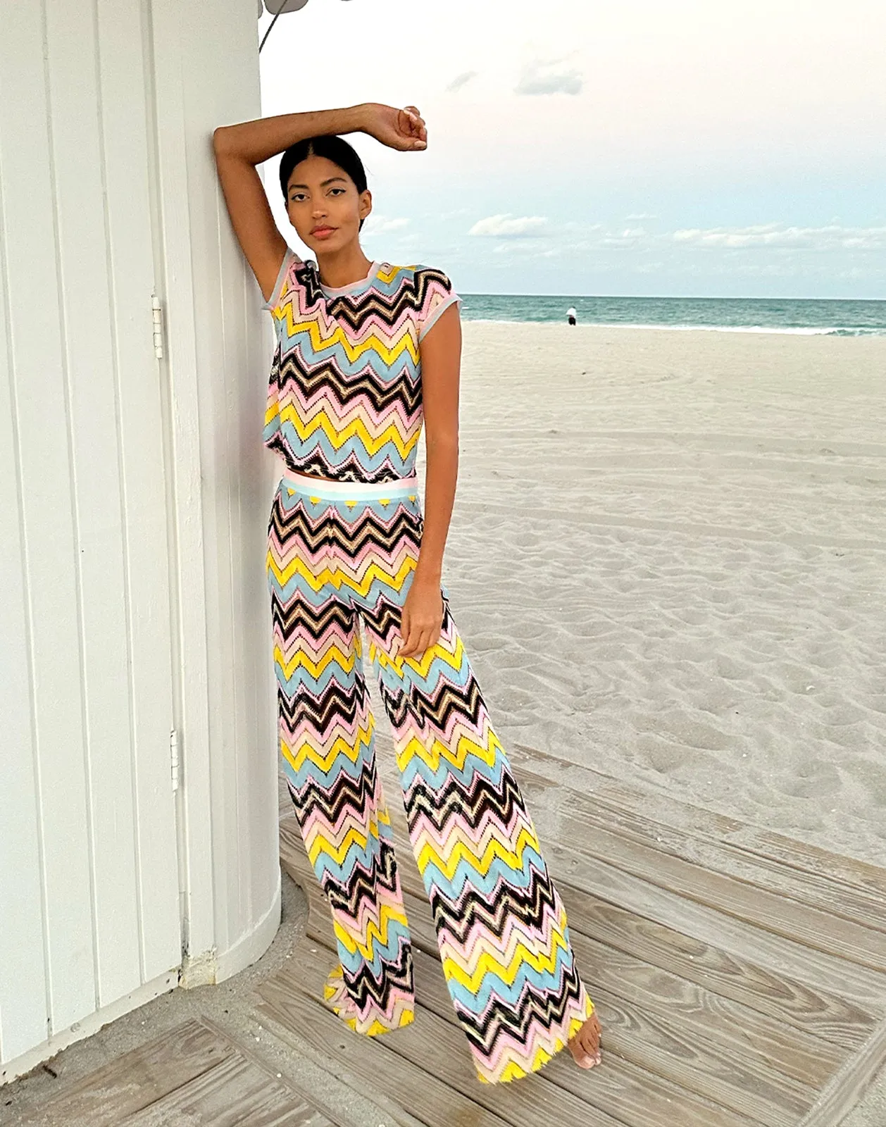 Zigzag Knit Pants